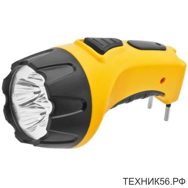 Фонарь ручной прожектор светодиодный аккумуляторный, 1LED, 220В