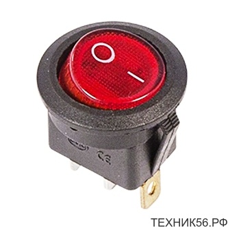 Выключатель клавишный круг 250V 3А (3с) ON-OFF красный с подсветкой Micro REXANT /36-2530 Выключатель клавишный круг 250V 3А (3с) ON-OFF красный с подсветкой Micro REXANT /36-2530