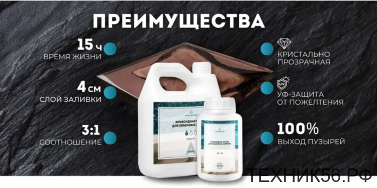 Эпоксидная смола для творчества и объёмных заливок жидкая 8 кг EPOXYMASTER