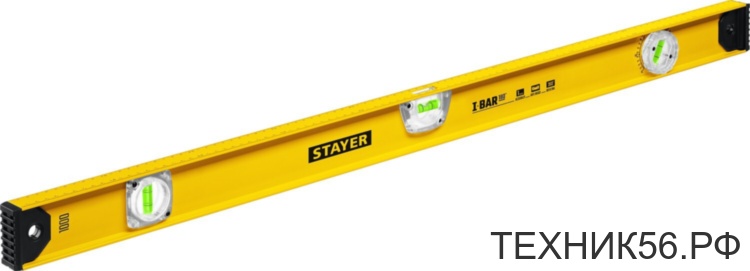Уровень 100см рельс, двутавровый, 3 глазка (1 поворотный) STAYER I-Bar