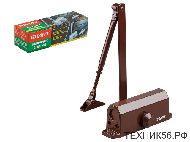 Доводчик дверной 40-80кг коричневый ВОЛАТ