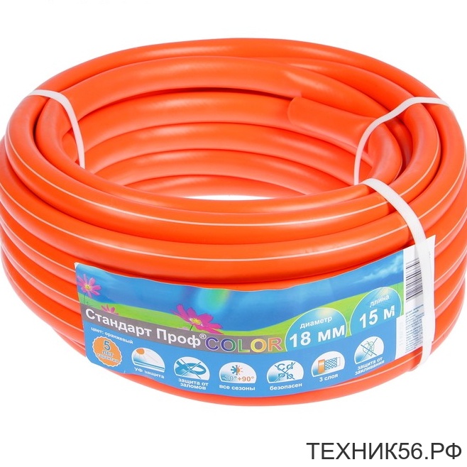 Шланг ТЭП d=12мм, 15 п.м. красный, стенка 2,4 мм Стандарт Проф COLOR